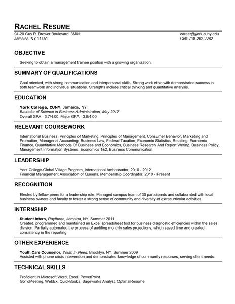 Business Administration Management Resume Thumb