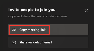 copy the meeting link