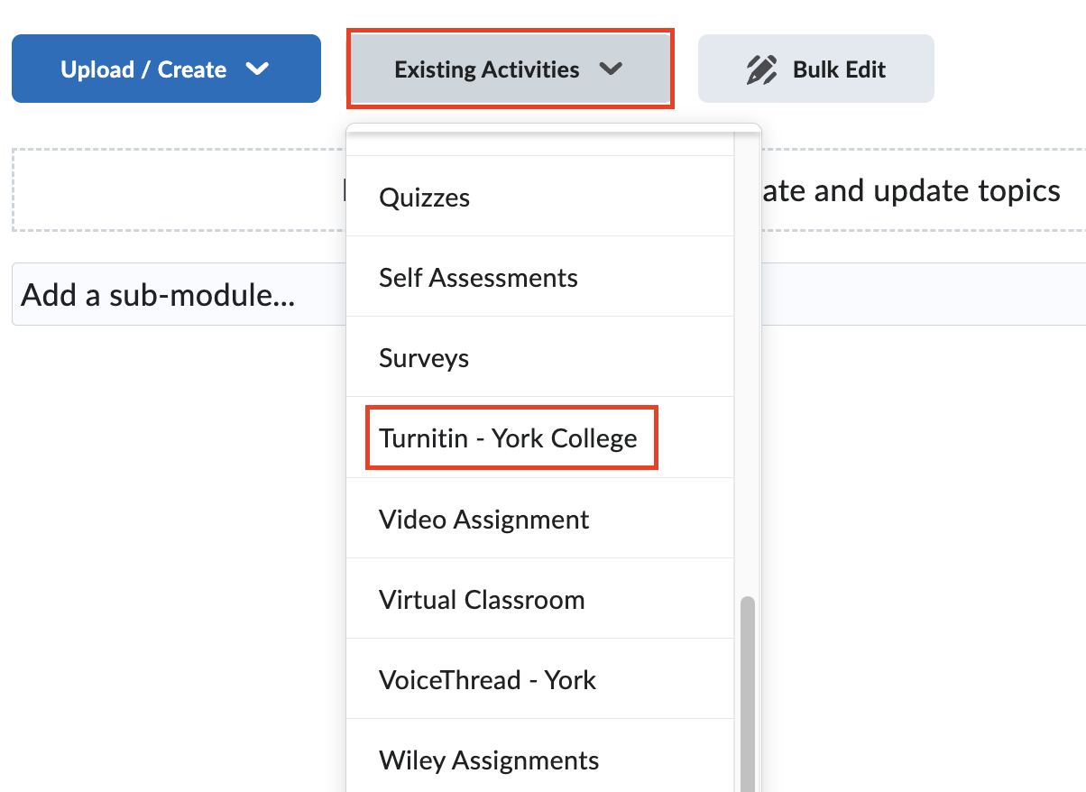 Create a Turnitin assignment