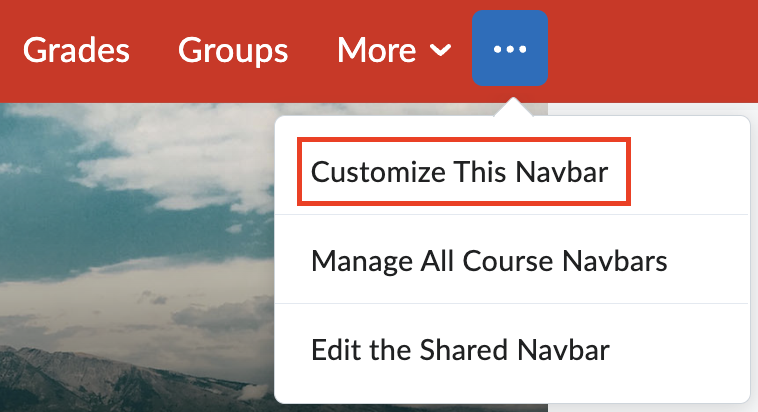 Customize course navbard