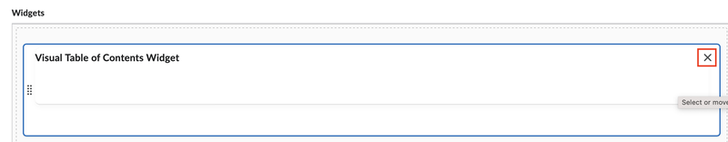 Remove a widget