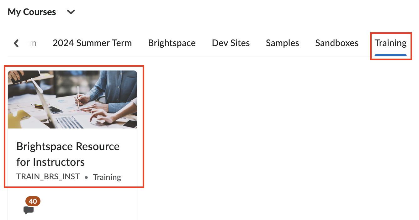 Brightspace instructor resources course