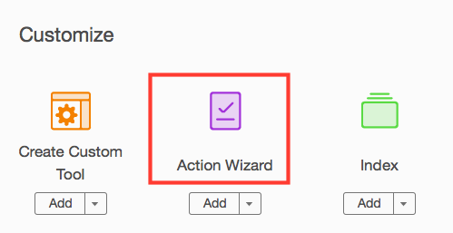 click Action Wizard on Tools panel