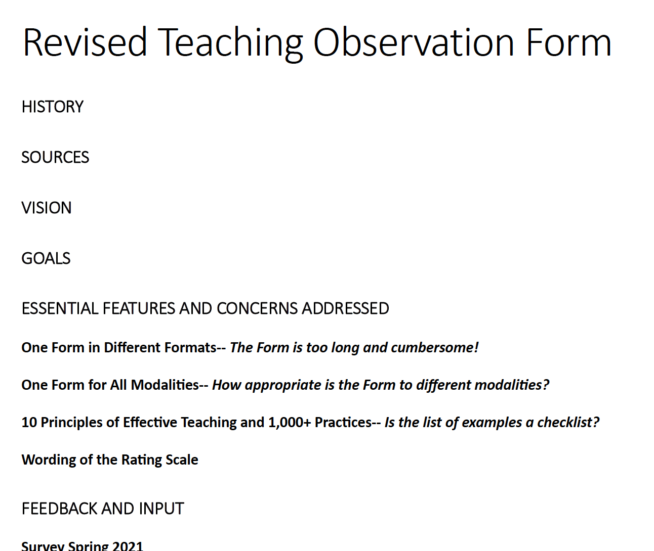 Revised Teaching Observation