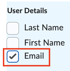 User details - Email