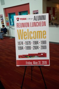 Welcome Sign for Alumni Reunion Luncheon