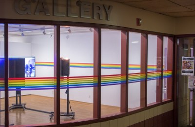 Photo of Gallery installation through front windows