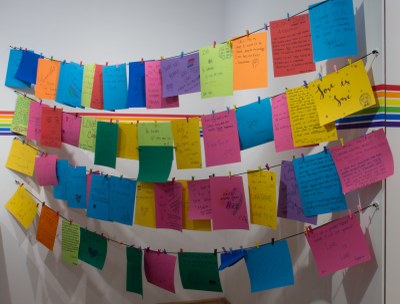 Photo of  My Pride Story Message writing installation