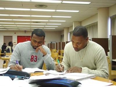 York Students in Library