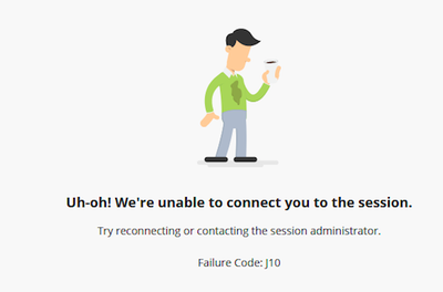 unable to connect you to the session