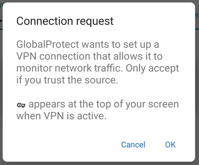 android connection request