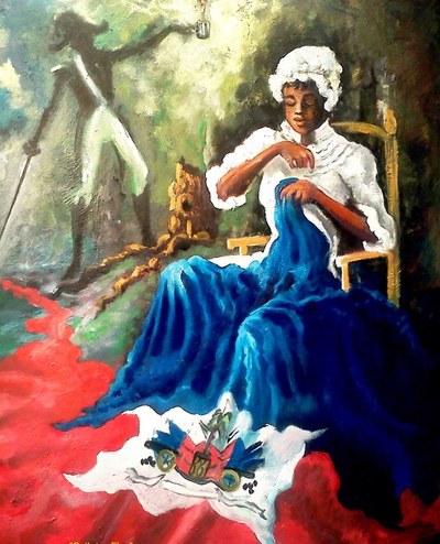 (d. after 1803) Catherine Flon is considered a symbol of the Haitian Revolution. She played a major role as a nurse in the Haitian Revolution, but she is mostly known for sewing the first Haitian flag on May 18 stating “Liberté ou la mort” meaning freedom or death.