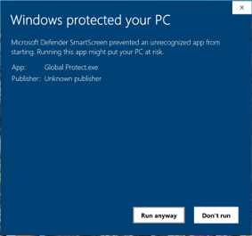 GP Installer Windows Protected PC Run Anyway