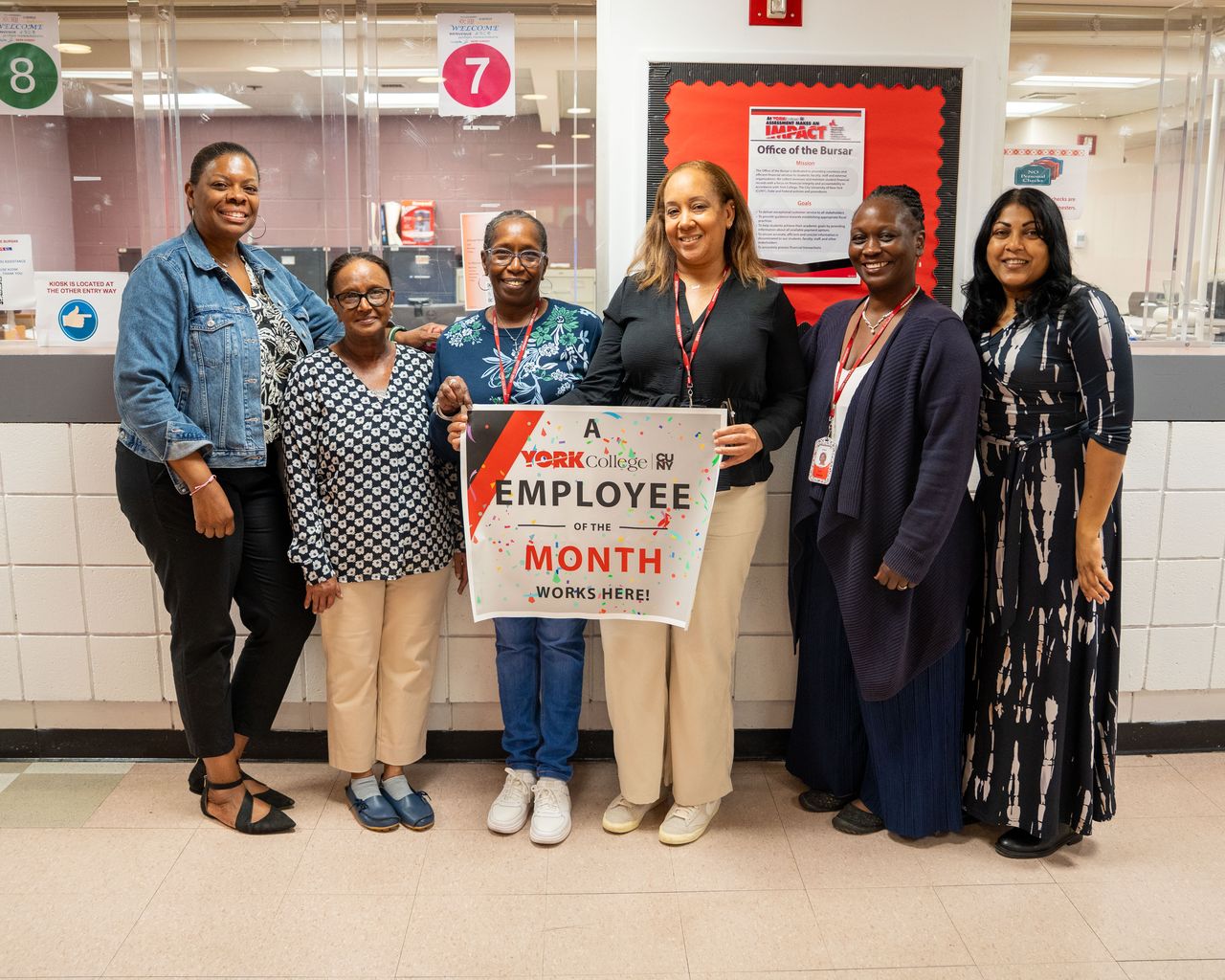 Laviscount-Jones shares her joy with her Bursar's Office colleagues