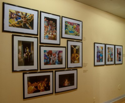 multiple photographs in small grouping of 8 and 3, gallery installation